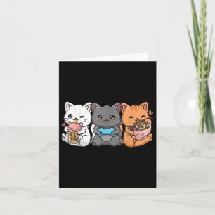 Anime Boba Tea Bubble Tee Gaming Gamer Ramen Cat Karte