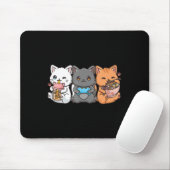 Anime Boba Tea Bubble Tee Gaming Gamer Ramen Cat Mousepad (Mit Mouse)