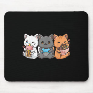 Anime Boba Tea Bubble Tee Gaming Gamer Ramen Cat Mousepad