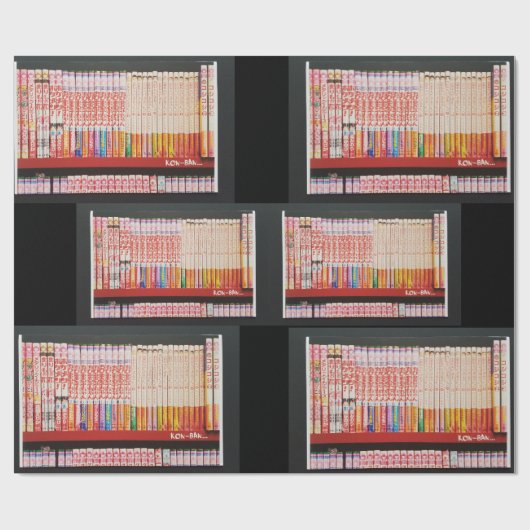 Anime Books Wrapping Paper Geschenkpapier (Flach)