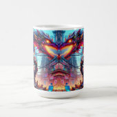 Anime Boy and Dragon in einer dystopischen Welt Kaffeetasse (Mittel)