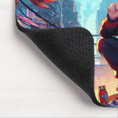 Anime Boy and Dragon in einer dystopischen Welt Mousepad (Ecke)