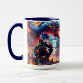 Anime Boy and Dragon in einer dystopischen Welt Tasse (Links)