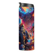 Anime Boy and Dragon in einer dystopischen Welt Thermosbecher (Nach rechts gedreht)