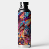 Anime Boy and Dragon in einer dystopischen Welt Trinkflasche (Rechts)