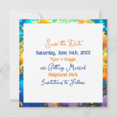Anime Boy and Girl Floral Themed Wedding Save The Date (Rückseite)