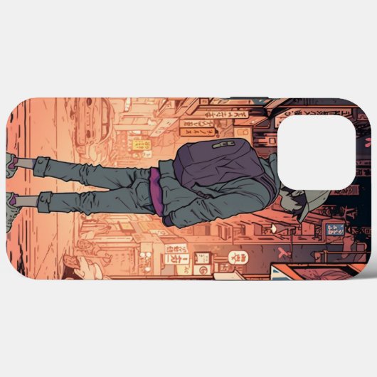 Anime Boy Art Case-Mate iPhone Hülle (Rückseite (Horizontal))