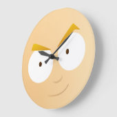 Anime Boy Face - Große runde Uhr (Winkel)