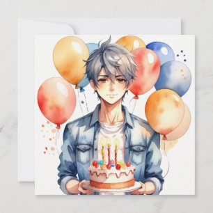 Anime Boy Geburtstag Karte