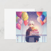 Anime Boy Geburtstagkarte (Vorne/Hinten)