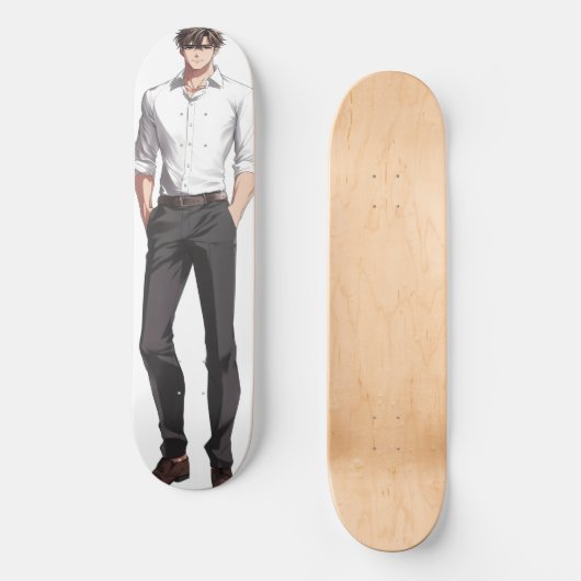 Anime Boy Handsome Ikemen Skateboard (Vorderseite)