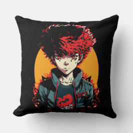 Anime Boy: Illustration zum Roten und Schwarzen Ha Kissen
