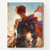 Anime Boy Knight Notizblock (Rückseite)