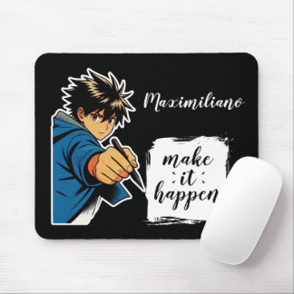 Anime Boy Make It Happen Personalized Mouse Pad Mousepad