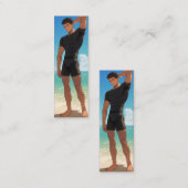 Anime Boy on Beach Mini Visitenkarte (Vorne/Hinten)