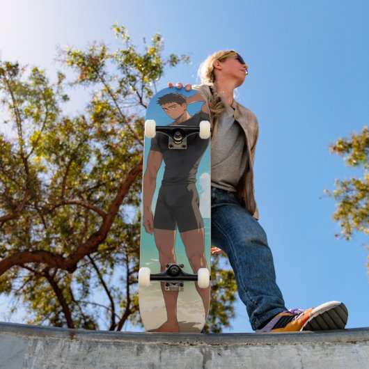 Anime Boy on Beach Skateboard (Außenbereich 1)