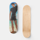 Anime Boy on Beach Skateboard (Vorderseite)