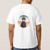 Anime Boy Standing in Desert Landscape – Anime Adv T-Shirt (Rückseite)