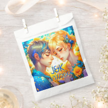 Anime Boy und Girl Floral Couple Personalisiert