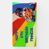 Anime Boys Pizza-Party Personalisiert Banner (Vertikal)