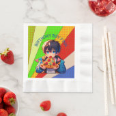 Anime Boys Pizza-Party Personalisiert Serviette (Beispiel)