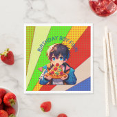Anime Boys Pizza-Party Personalisiert Serviette (Beispiel)