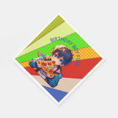 Anime Boys Pizza-Party Personalisiert Serviette (Ecke)