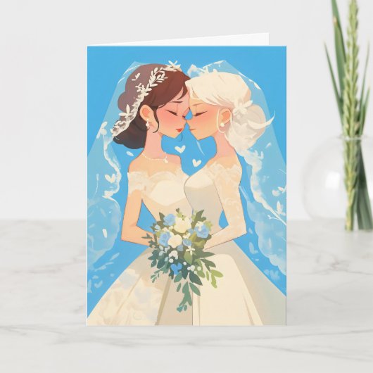 Anime Brides Lesbian Wedding Einladung (Vorderseite)