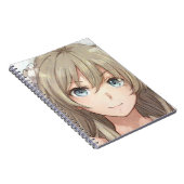 Anime brown-haired girl with blue eyes notizblock (Rechte Seite)