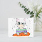 Anime Bunny Rabbit Boy mit Karotte Postkarte (Stehend Vorderseite)