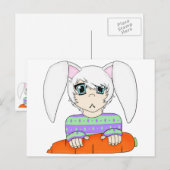 Anime Bunny Rabbit Boy mit Karotte Postkarte (Vorne/Hinten)