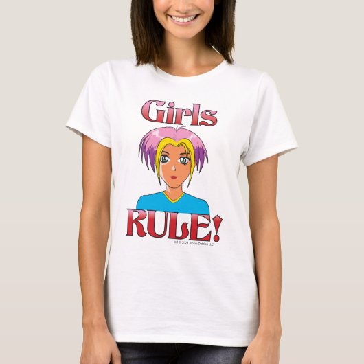 Anime Cartoon Girls Rule T-Shirt (Vorderseite)