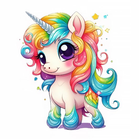 Anime Cartoon Rainbow Unicorn Necktie Krawatte