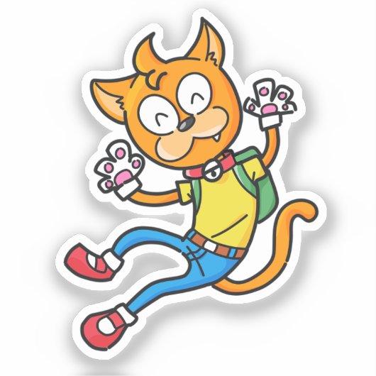 Anime Cat Aufkleber (Vorderseite)