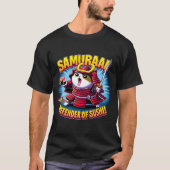 Anime Cat Defending Sushi T-Shirt (Vorderseite)