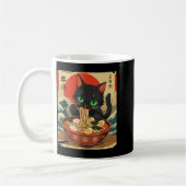 Anime Cat Eating Ramen Japanese Art Graphic Cat Cu Kaffeetasse (Links)