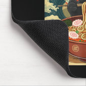 Anime Cat Eating Ramen Japanese Art Graphic Cat Cu Mousepad (Ecke)