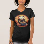 Anime Cat Eating Ramen Niedlich japanischen Stil T-Shirt (Vorderseite)