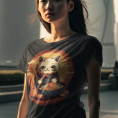 Anime Cat Eating Ramen Niedlich japanischen Stil T-Shirt