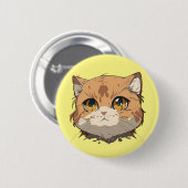 Anime Cat Face Button (Vorne & Hinten)