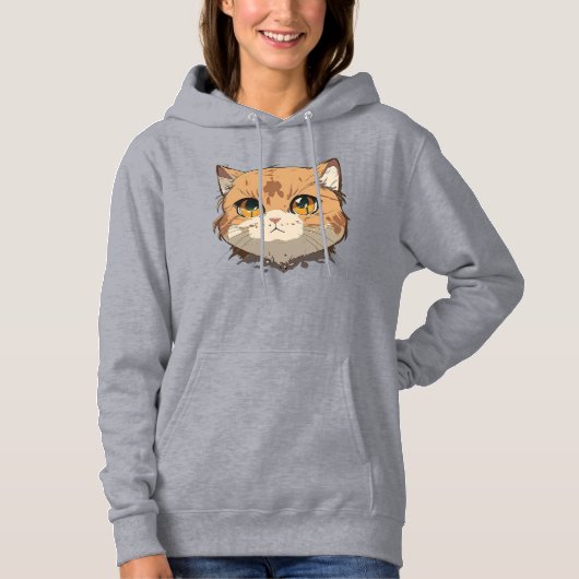 Anime Cat Face Hoodie (Vorderseite)