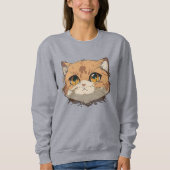 Anime Cat Face Sweatshirt (Vorderseite)