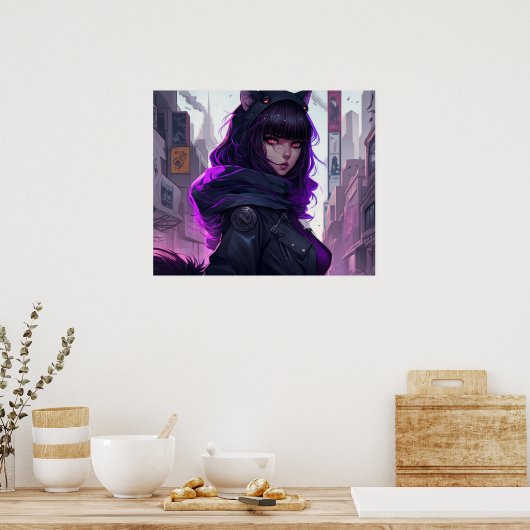 Anime Cat Girl Poster (Küche)