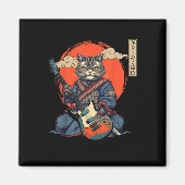 Anime Cat Japanisch Samurai Tattoo Kawaii Ninja Gu Magnet (Vorne)