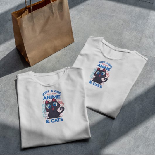 Anime Cat Liebe Quote T-Shirt