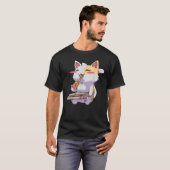 Anime Cat Pizza Kawaii Neko T-Shirt (Vorne ganz)