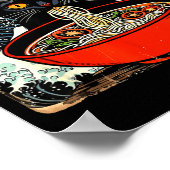 Anime Cat Ramen Japanese Funny Graphic Tees Kawaii Poster (Ecke)