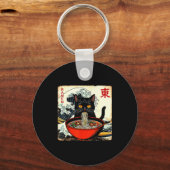 Anime Cat Ramen Japanese Funny Graphic Tees Kawaii Schlüsselanhänger (Vorderseite)