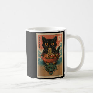 Anime Cat Ramen Japanisch Funny Art Kawaii Cat und Kaffeetasse