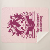 Anime Catboy liest ein Buch & ein lustiges Buchang Sherpadecke (Vorderseite (Horizontal))